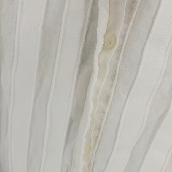 EMILIO PUCCI White Cotton Silk Shirt Blouse Textured US 8 - MISSING 3 BUTTONS! - Picture 4 of 8